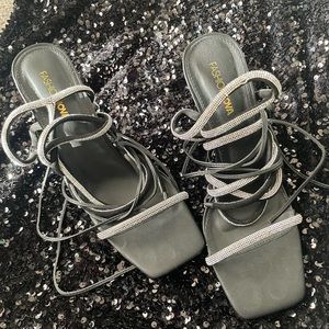 FASHION NOVA square toe lace up heels